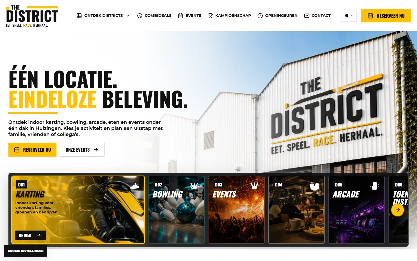 Website van The District
